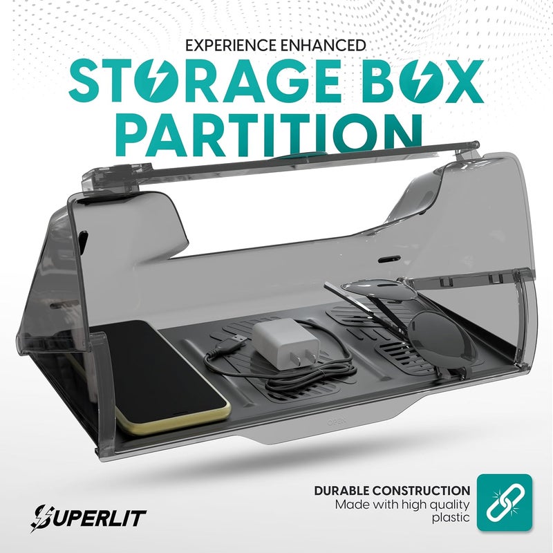 SUPERLIT Tesla Under Screen Storage Box – Hidden Magnetic Organizer for Model Y & Model 3 (2016–2025), Seamless Underscreen Compartment Storage, Anti-Slip Silicone Liner, Essential Tesla Accessory - Image 2